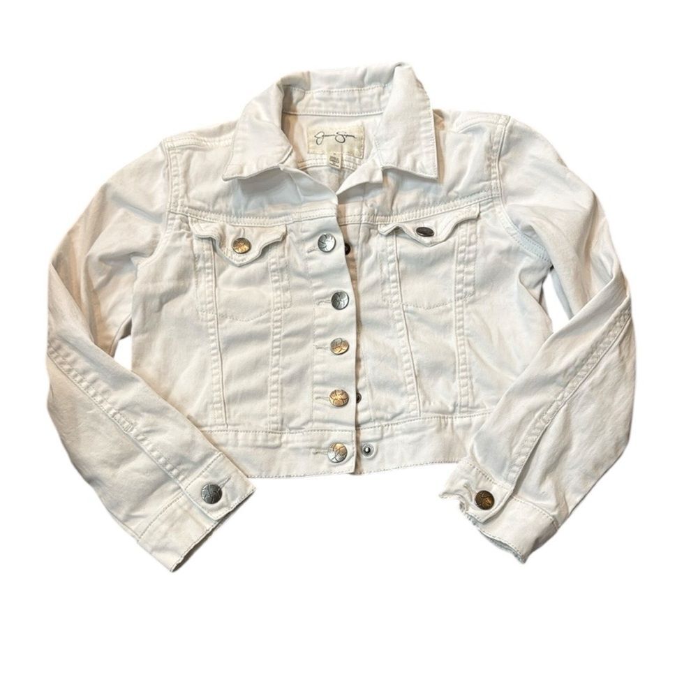 Jessica Simpson Girls Jean‎ Jacket White Small
